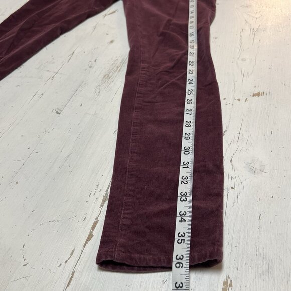 Pilcro Corduroy Pants 27 Burgundy Skinny Straight Anthropologie Fall Essential - Picture 11 of 12